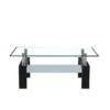 Tavolino in Vetro da Caffe 110x60 Nero Tavolo Basso da Salotto