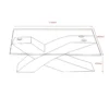 Tavolino in Vetro Temperato 110x60x45 cm Struttura Incrociata Bianca