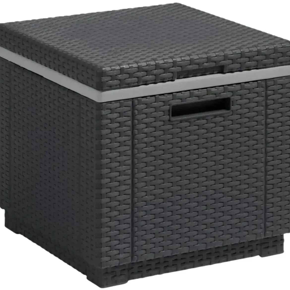 Tavolino Termico Contenitore Porta Ghiaccio da Esterno Grafite Rattan