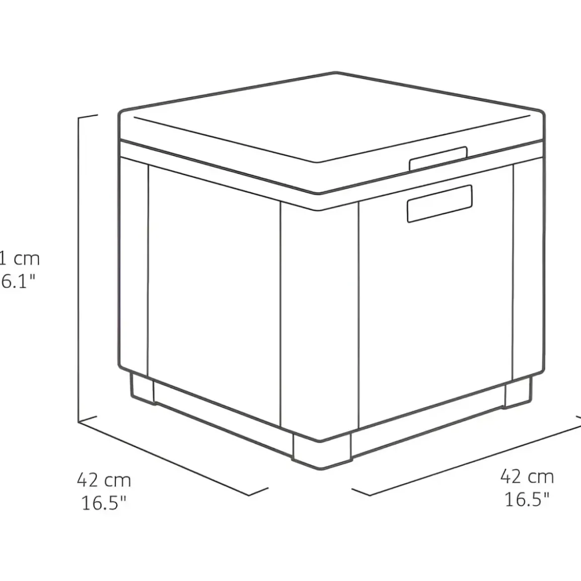 Tavolino Termico Contenitore Porta Ghiaccio da Esterno Grafite Rattan