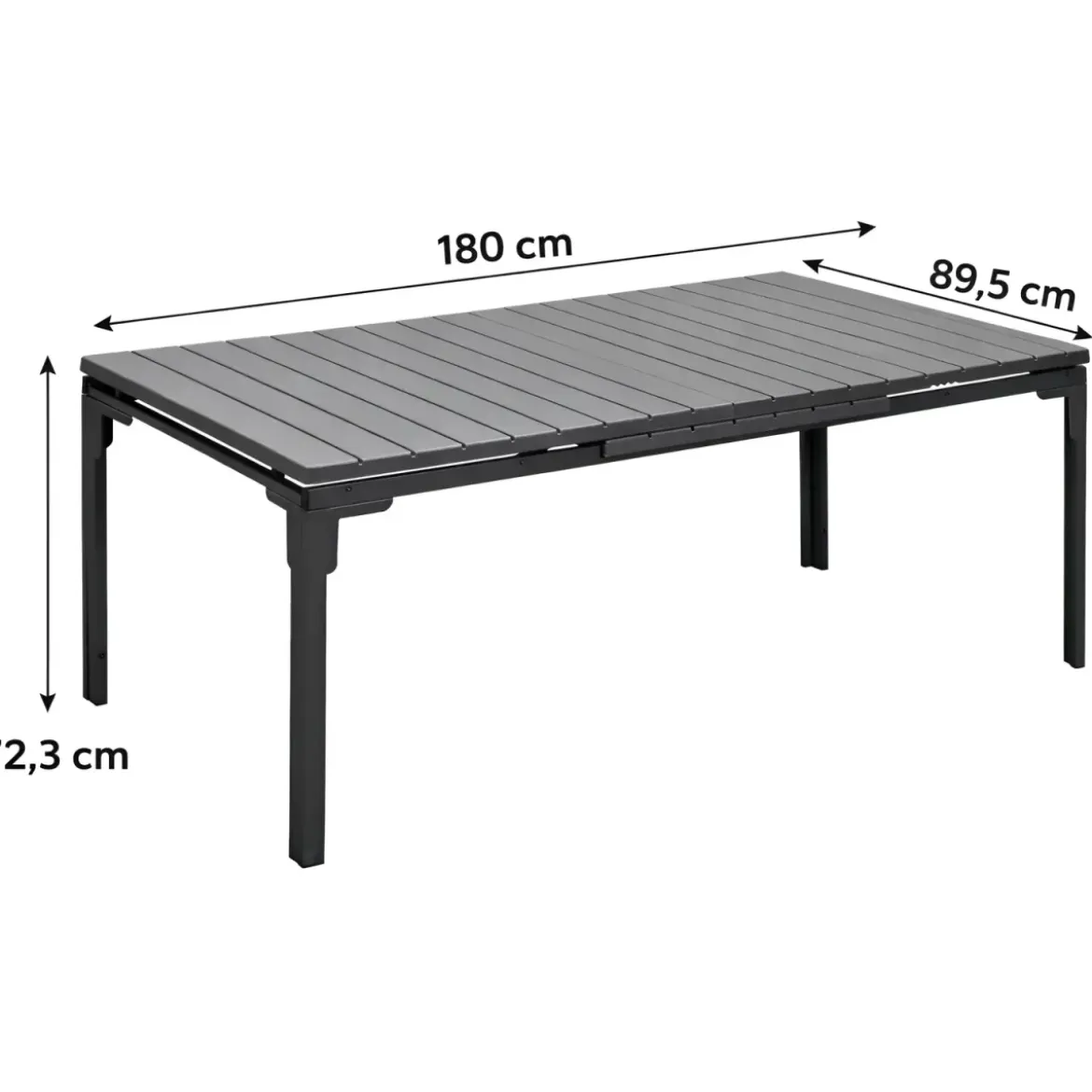 Tavolo Allungabile 180/240 Acciaio Antracite Effetto Legno da Esterno
