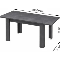 Tavolo Allungabile 140-190 cm in Legno Ardesia Moderno da Salotto