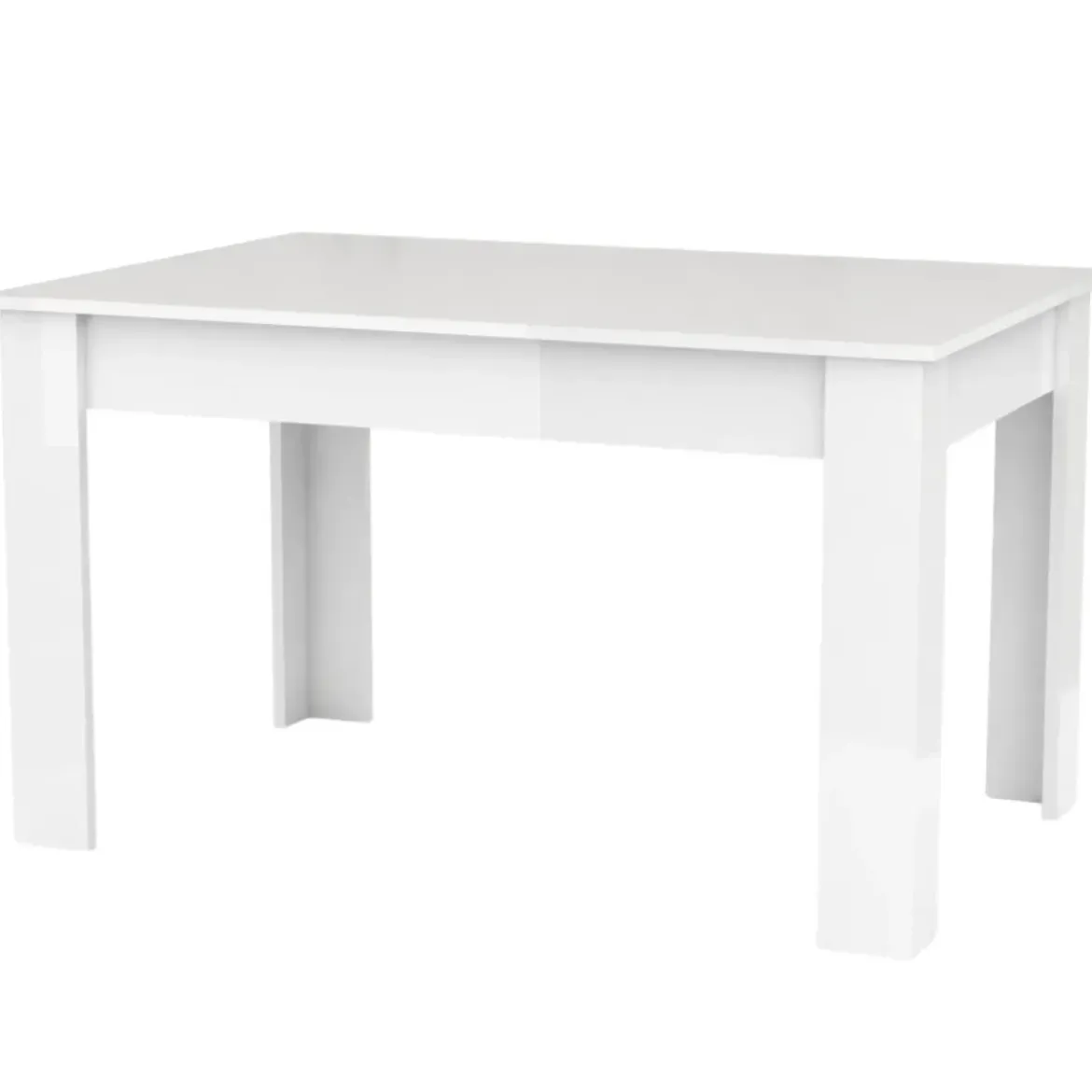 Tavolo Allungabile 140-190 cm Legno Bianco Lucido Moderno da Salotto