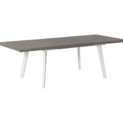 Tavolo Allungabile da Esterno Bianco Grigio Effetto Legno 162-241 cm