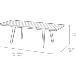 Tavolo Allungabile da Esterno Bianco Grigio Effetto Legno 162-241 cm