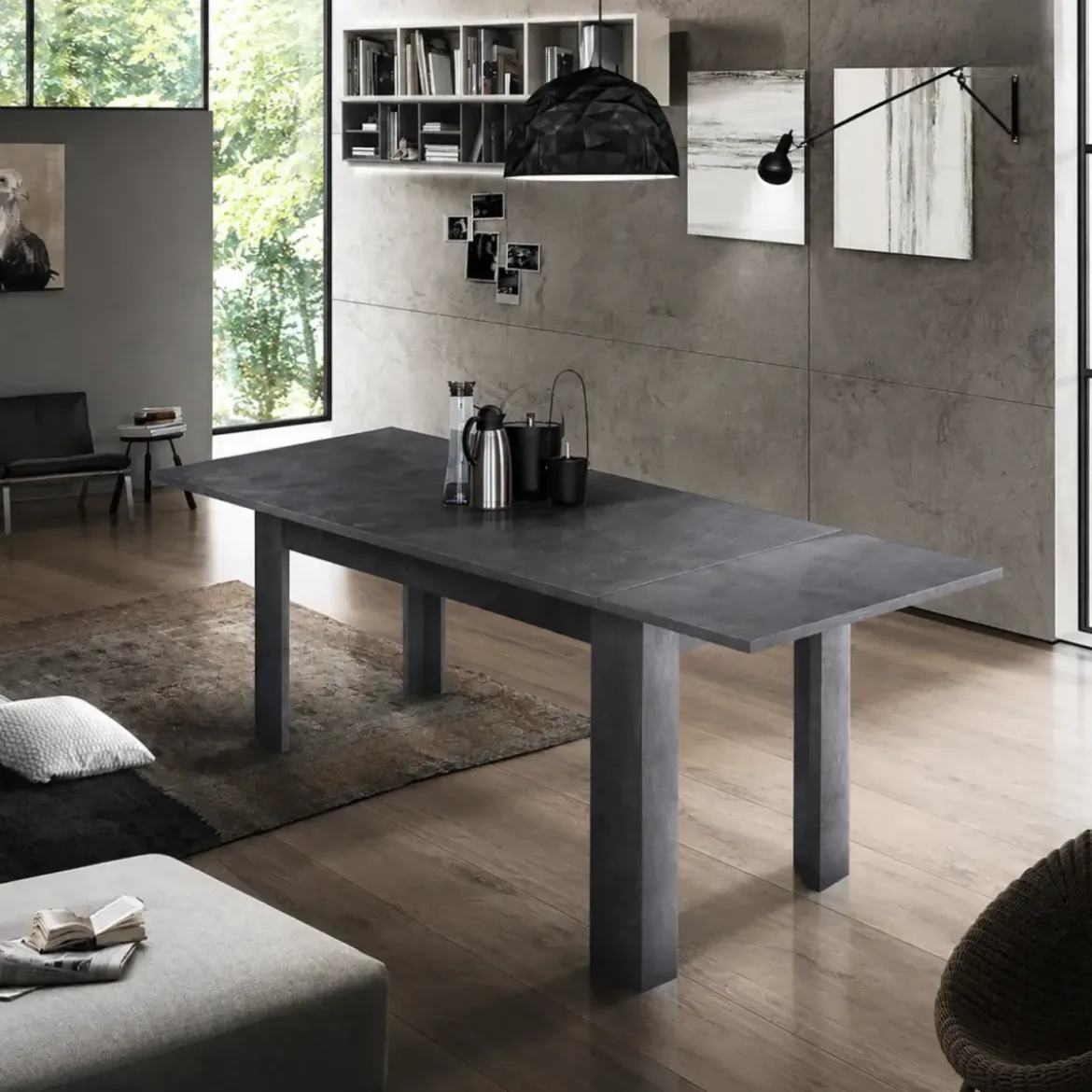 Tavolo Allungabile 160-210 da Interno Rettangolare Ardesia Melaminico