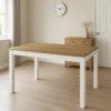 Tavolo Allungabile da Pranzo 140x80 cm Noce e Bianco