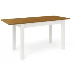Tavolo Allungabile da Pranzo 140x80 cm Noce e Bianco