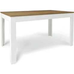 Tavolo Allungabile da Pranzo 140x80 cm Noce e Bianco