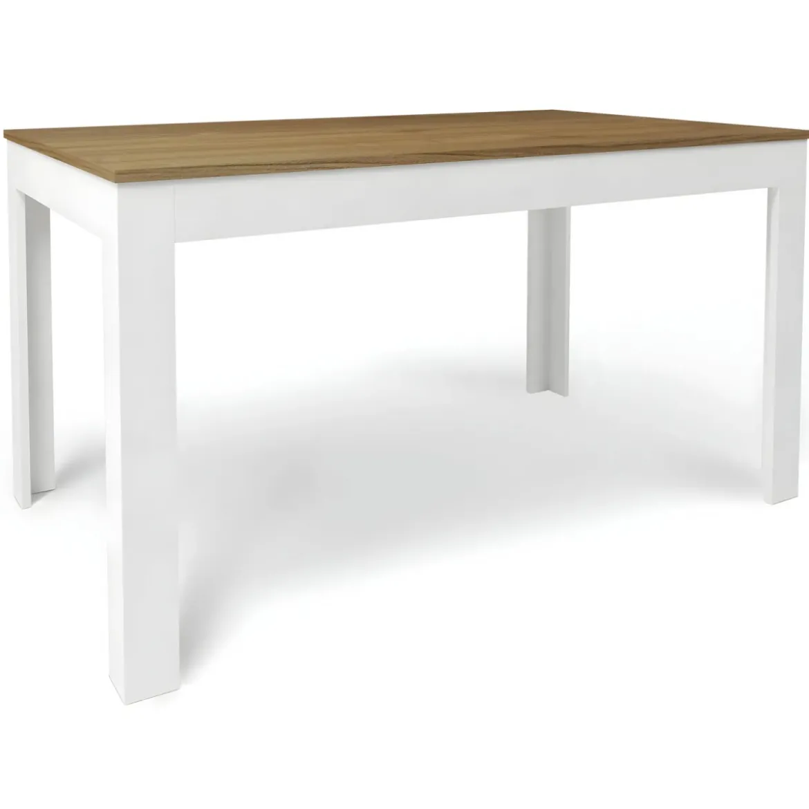 Tavolo Allungabile da Pranzo 140x80 cm Noce e Bianco