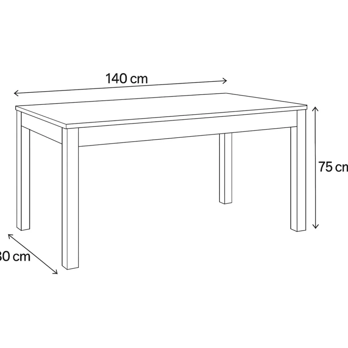 Tavolo Allungabile da Pranzo 140x80 cm Noce e Bianco