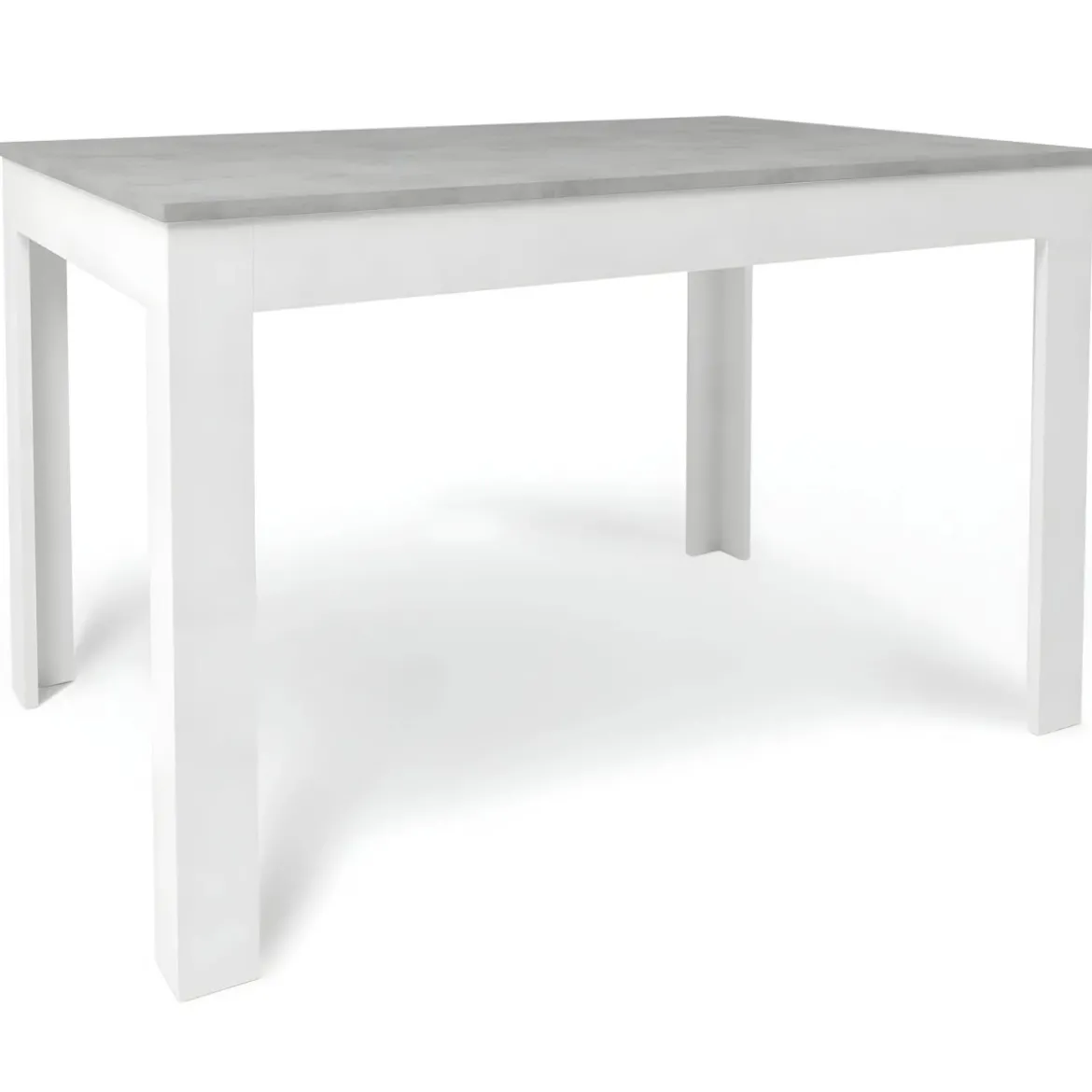 Tavolo Allungabile da Pranzo 120x80 cm Cemento e Bianco
