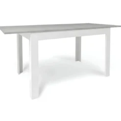 Tavolo Allungabile da Pranzo 120x80 cm Cemento e Bianco