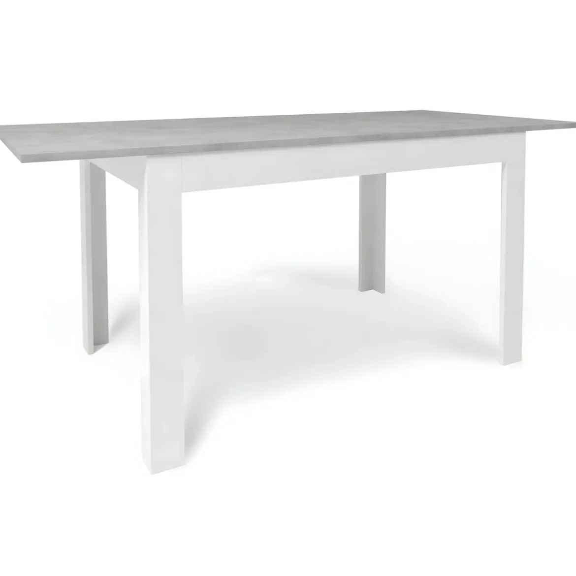 Tavolo Allungabile da Pranzo 120x80 cm Cemento e Bianco