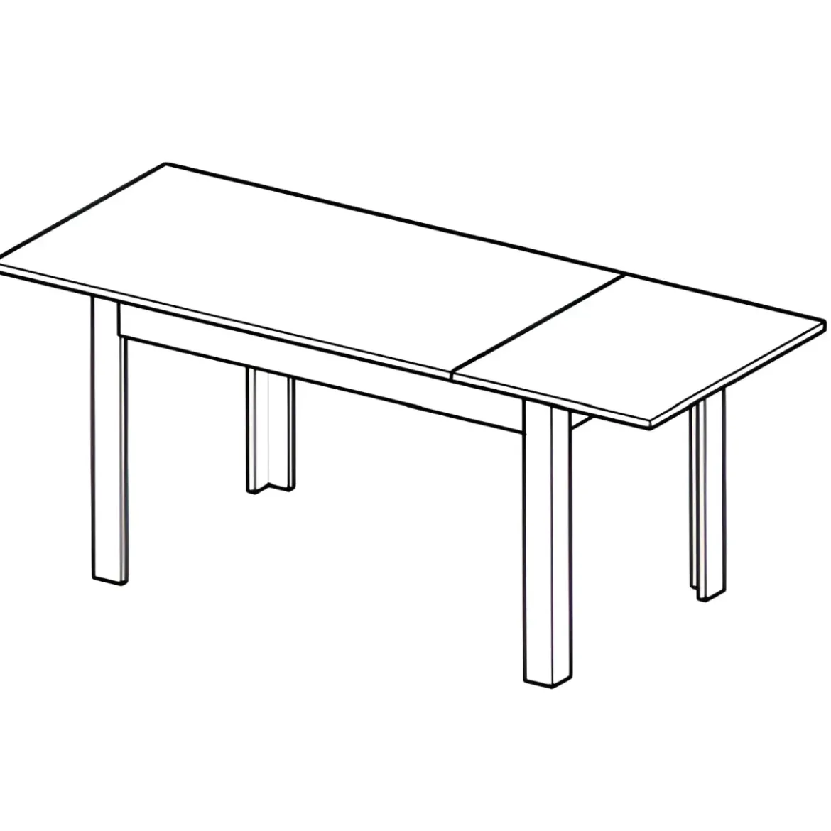 Tavolo Allungabile da Pranzo 120x80 cm Cemento e Bianco