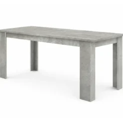Tavolo Allungabile in Legno 140-190 cm da Salotto Grigio Cemento