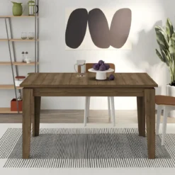 Tavolo Allungabile Pranzo Rettangolare 120-170x80 Noce Effetto Legno