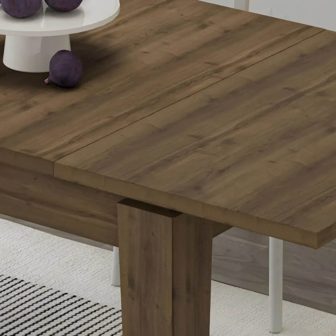 Tavolo Allungabile Pranzo Rettangolare 120-170x80 Noce Effetto Legno