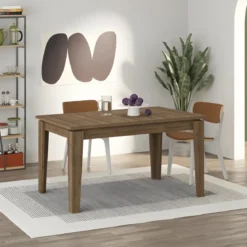 Tavolo Allungabile Pranzo Rettangolare 120-170x80 Noce Effetto Legno