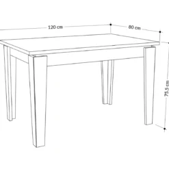 Tavolo Allungabile Pranzo Rettangolare 120-170x80 Noce Effetto Legno