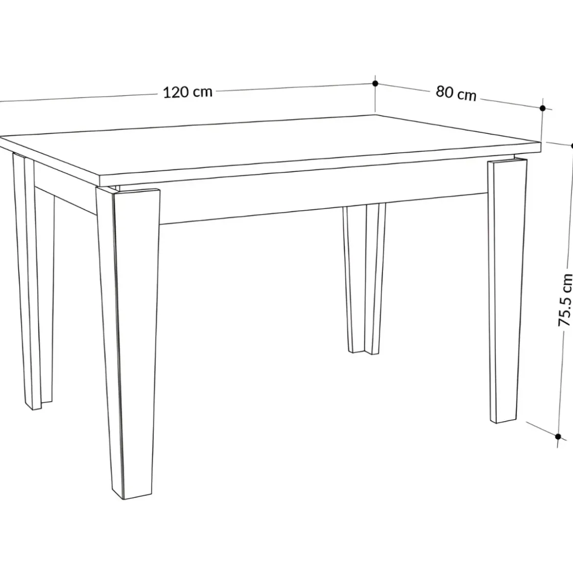 Tavolo Allungabile Pranzo Rettangolare 120-170x80 Noce Effetto Legno
