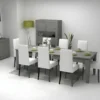 Tavolo Allungabile Salvaspazio da Salotto Cemento Console 90x50 con 5 Prolunghe