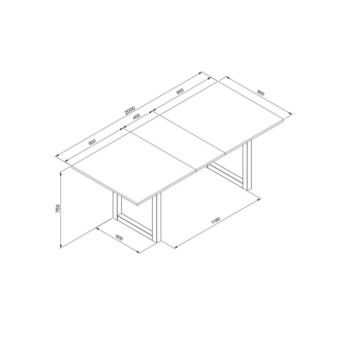 Tavolo Allungabile 160 200x90 Rovere Prolunga Estensibile Rettangolare Salotto