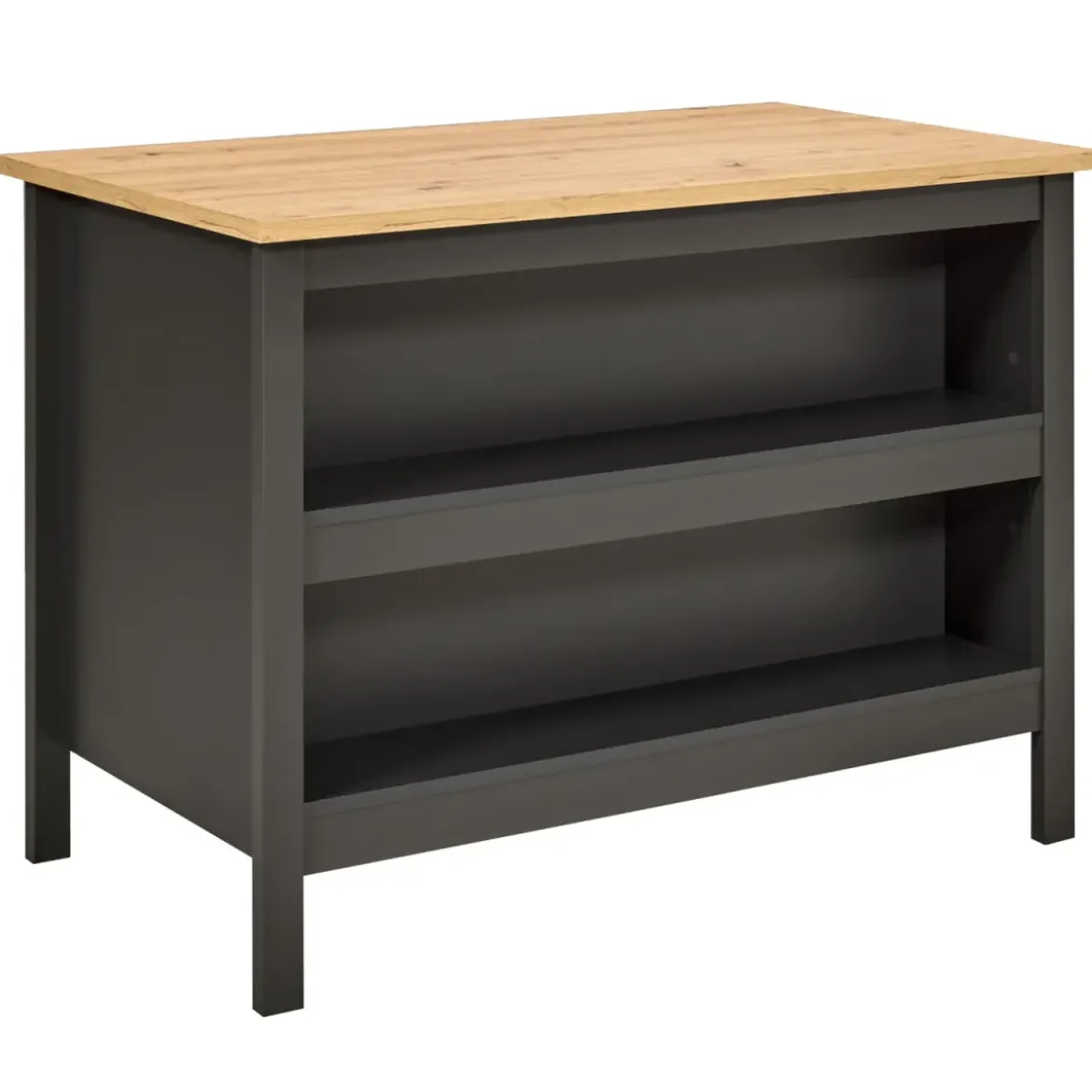 Tavolo Bar da Cucina Antracite Rovere Isola 1 Anta Cassetti Soft-Close
