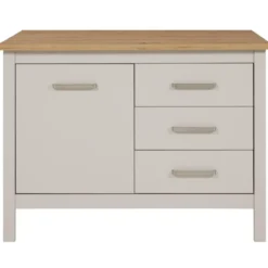 Tavolo Bar da Cucina Beige Rovere Isola con Anta Cassetti Soft-Close