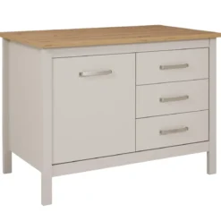 Tavolo Bar da Cucina Beige Rovere Isola con Anta Cassetti Soft-Close