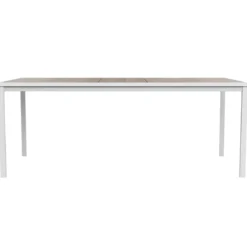Tavolo da Giardino 200x93 cm Bianco Rettangolare Resina Effetto Legno