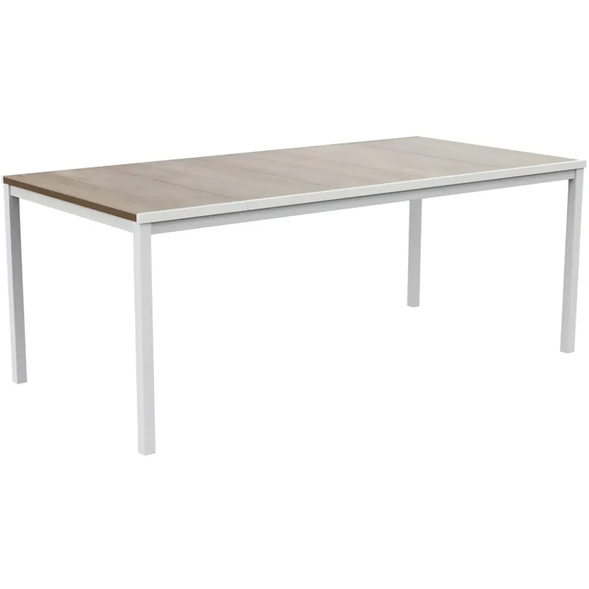 Tavolo da Giardino 200x93 cm Bianco Rettangolare Resina Effetto Legno