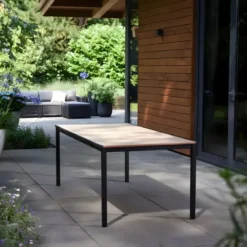 Tavolo da Giardino 200x93 cm Grafite Rettangolare Resina Effetto Legno