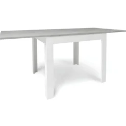 Tavolo da Interno a Libro 90x90 cm Bianco e Cemento
