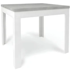 Tavolo da Interno a Libro 90x90 cm Bianco e Cemento