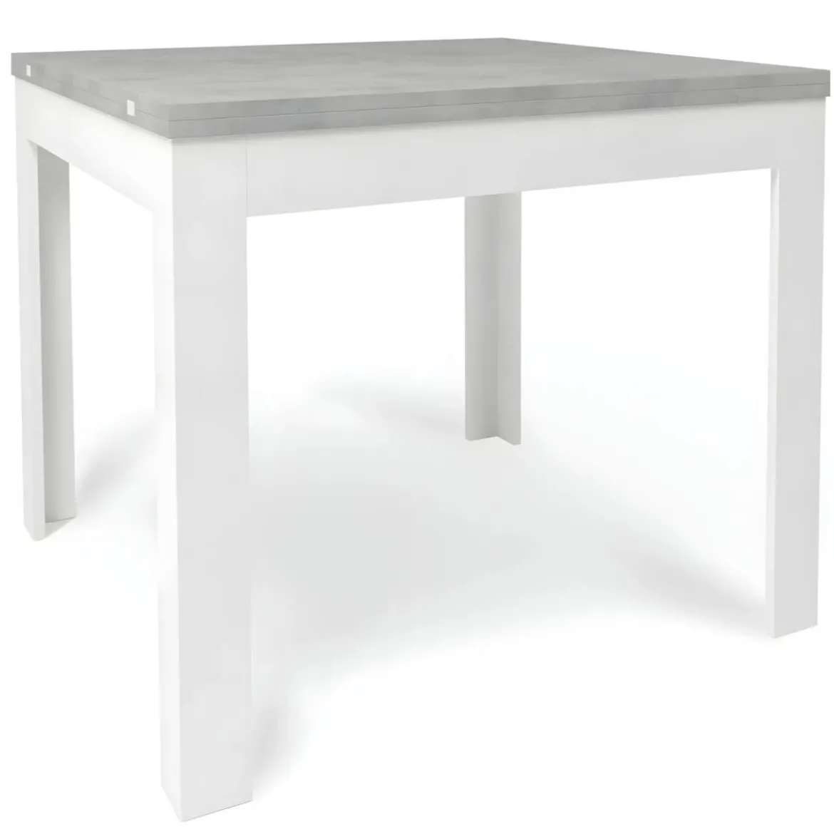 Tavolo da Interno a Libro 90x90 cm Bianco e Cemento
