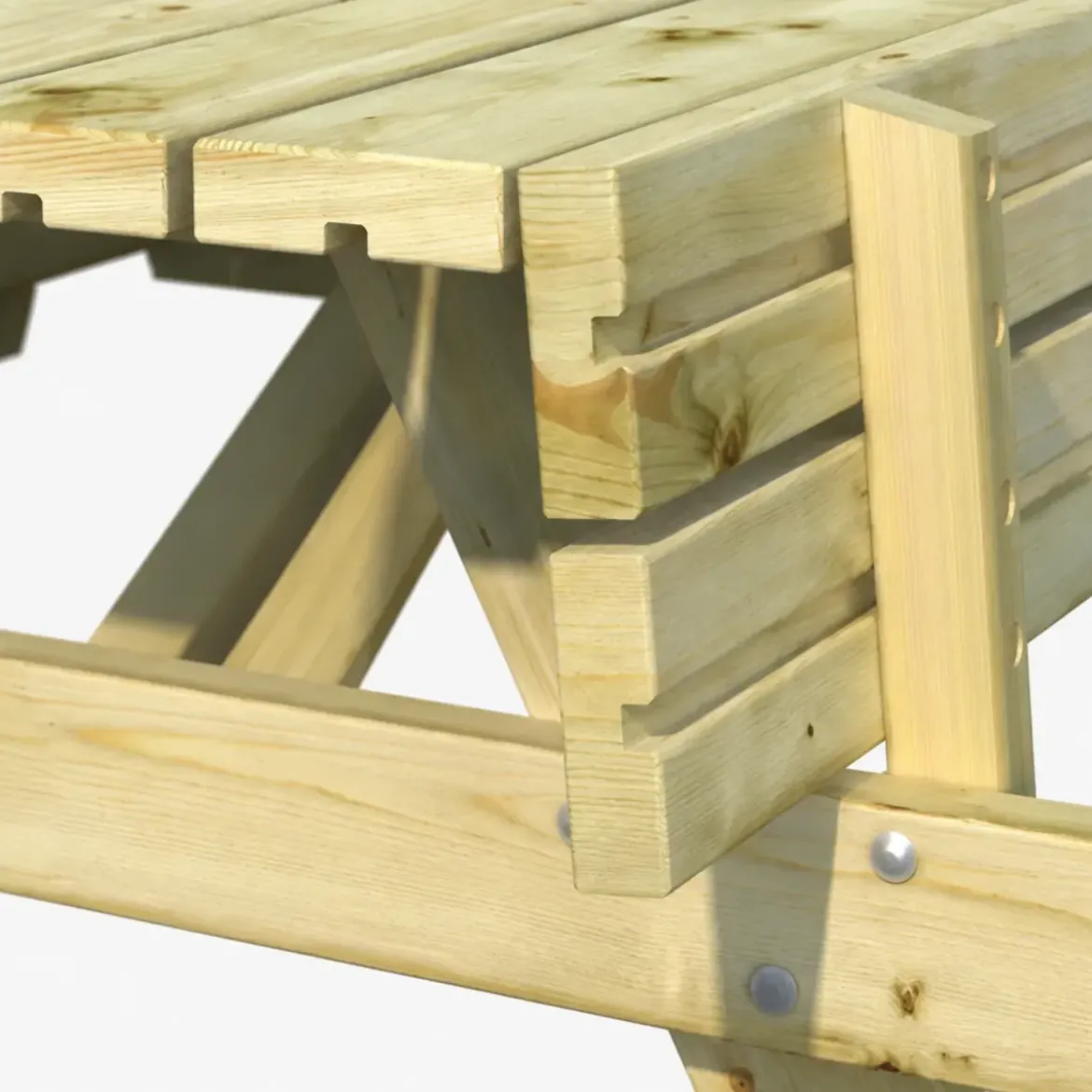 Tavolo da Picnic in Legno Impregnato con Panche Integrate da Giardino