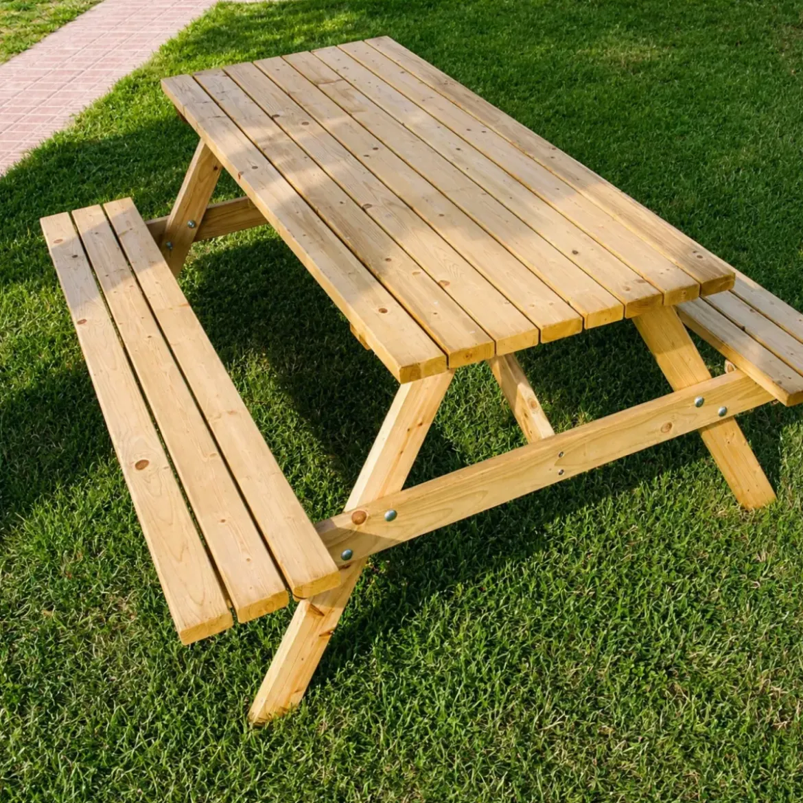Tavolo da Pic Nic in Legno Tavolino con Panche Picnic Giardino Esterno