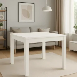 Tavolo da Pranzo a Libro 90x90 cm Bianco Moderno