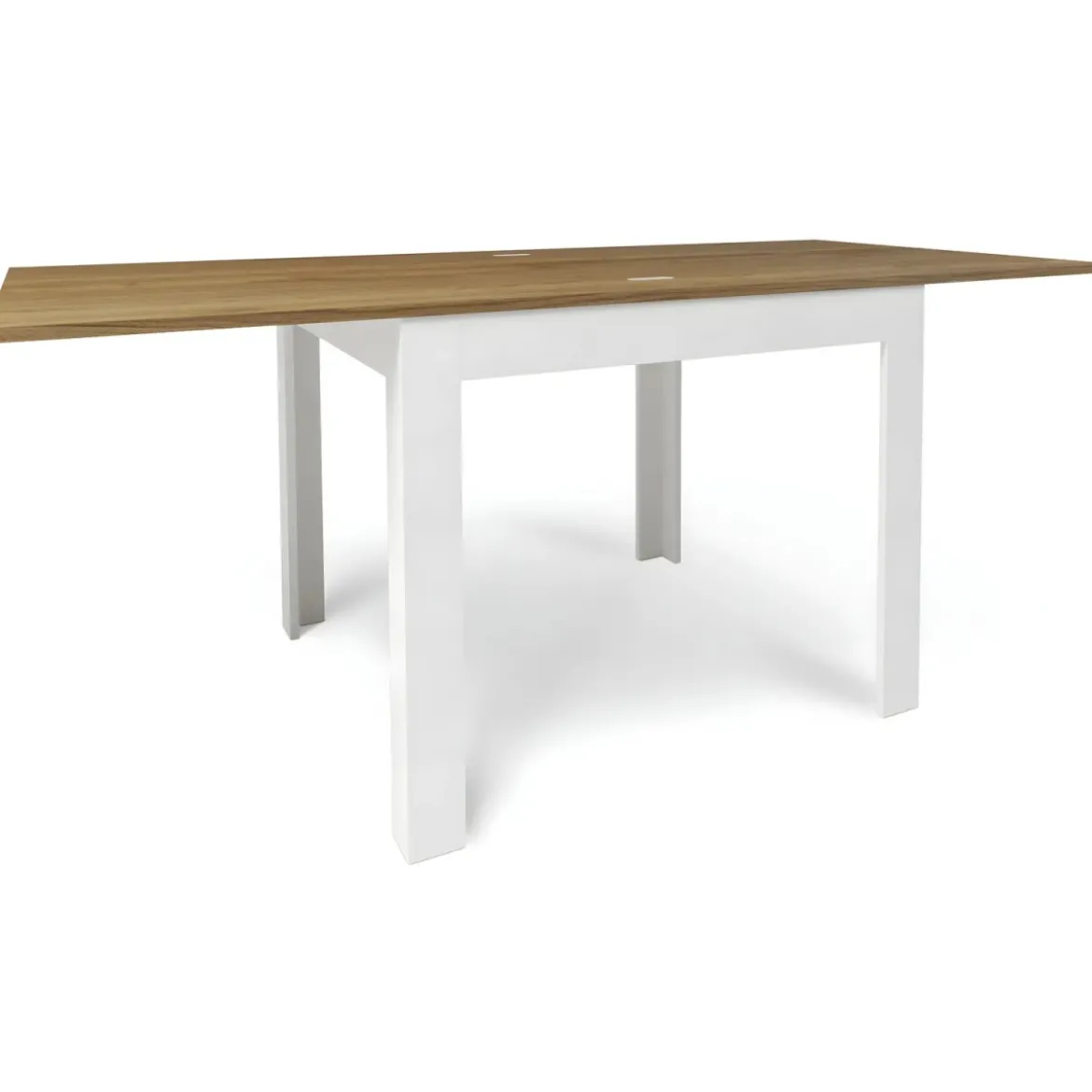 Tavolo da Pranzo Allungabile 90x90 cm Noce e Bianco