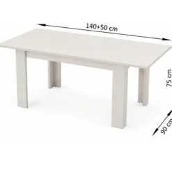 Tavolo da Pranzo Allungabile 140-190 cm in Legno Bianco Larice Moderno