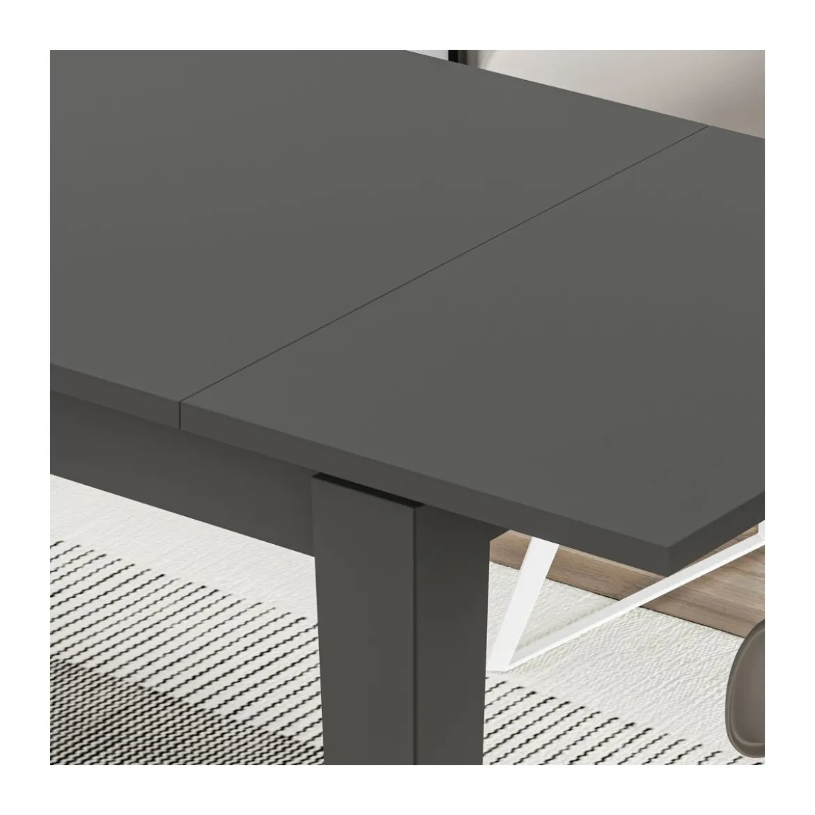 Tavolo da Pranzo Antracite 120x80 Allungabile Rettangolare