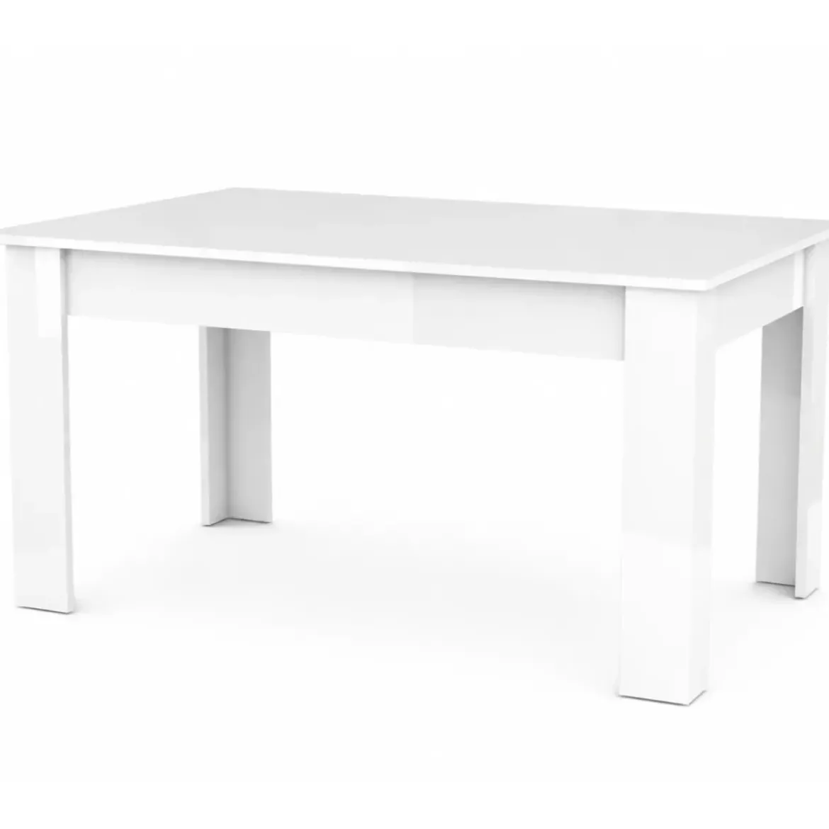 Tavolo da Pranzo Bianco Larice Allungabile 160-210 in Melaminico