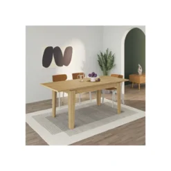 Tavolo da Pranzo Estensibile Allungabile 140/190 x 80 Rovere