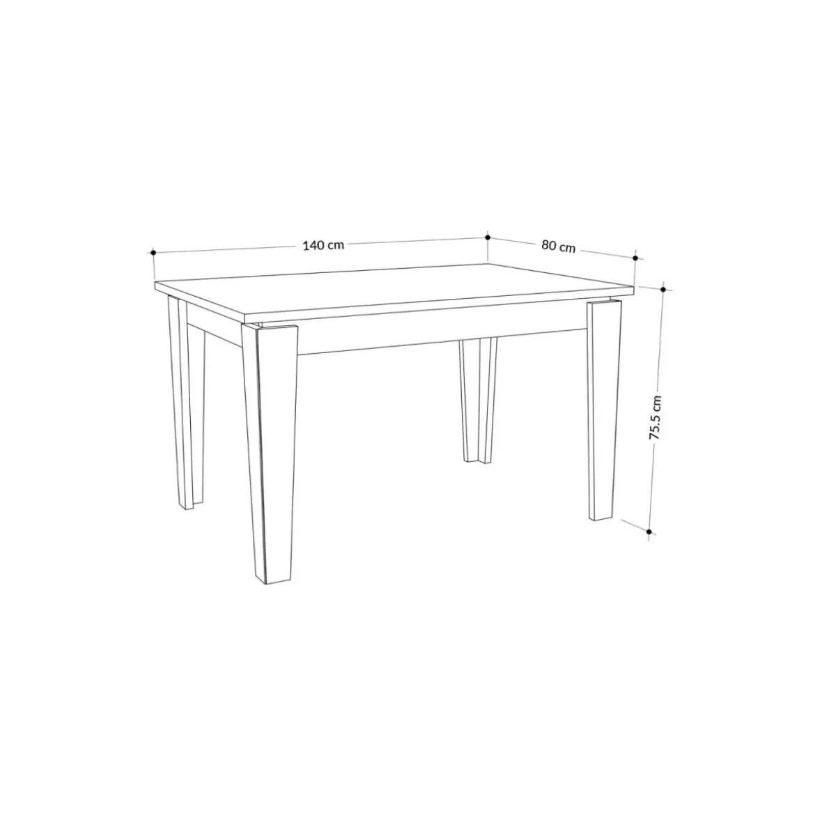 Tavolo da Pranzo Estensibile Allungabile 140/190 x 80 Rovere