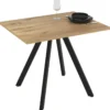 Tavolo da Pranzo Piano in Rovere Rettangolare 90x70 cm Struttura Nera