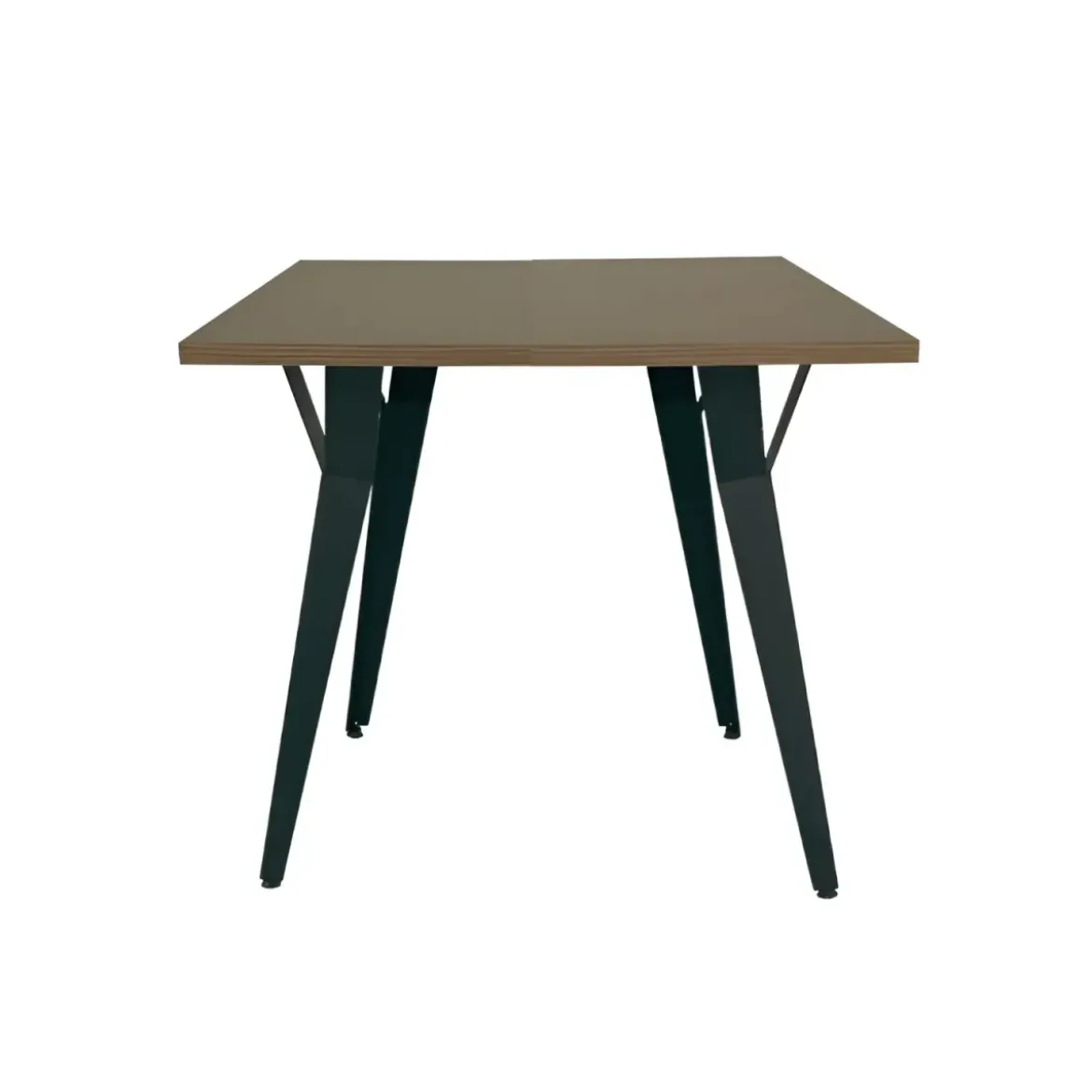 Tavolo da Pranzo Quadrato 80x80 cm Piano Rovere Gambe Nere