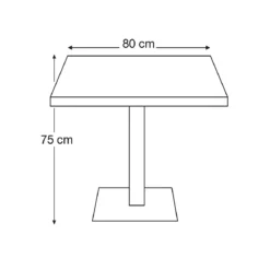 Tavolo da Pranzo Quadrato 80x80 cm Moderno Piano Bianco con Base Nera