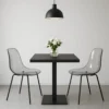 Tavolo da Pranzo Quadrato 80x80 cm Moderno Piano Antracite e Base Nera