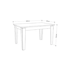 Tavolo da Pranzo 140 190x80 cm Antracite Allungabile Estensibile